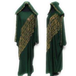 Luxury Women Green and Gold Batwing Abaya Jilbab