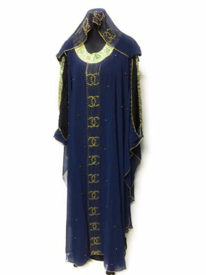 Luxury Women Navy Blue Batwing Abaya Jilbab