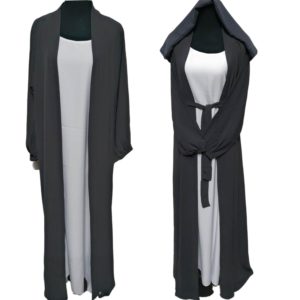 Dubai Women Grey Abaya With Inner Slip