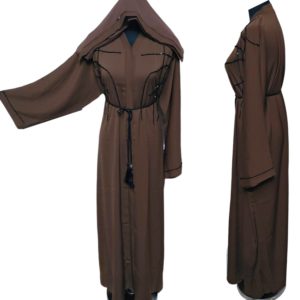 Modern Zoom Arabian Brown Abaya With Beads Work