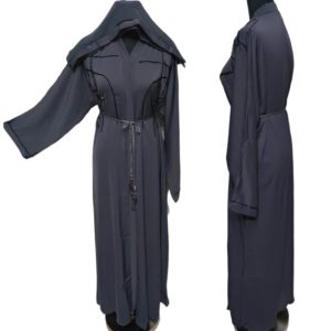 Modern Zoom Arabian Grey Abaya with beads work