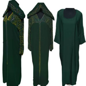 Luxury Women Green Abaya With Inner Slip