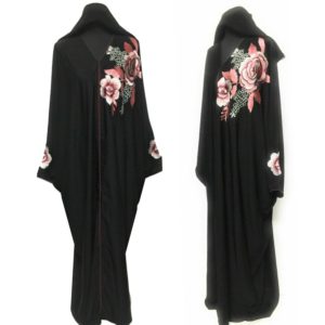 Modern Nida Arabian Black Abaya Farasha Jalabiya