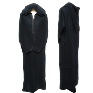 Moroccan Winter Wool Blend Black Hooded Thobe Djellaba