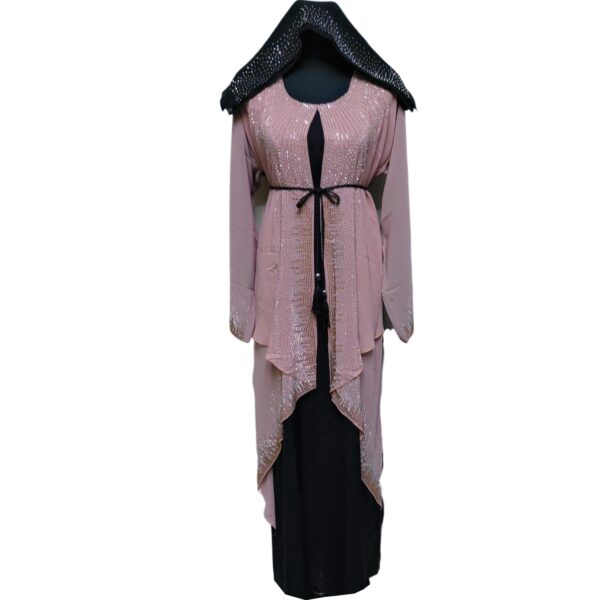 Luxury Women Chiffon Stones Work Abaya