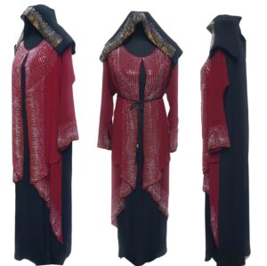 Latest Design Women Stone Work Abaya Farasha Jalabiya