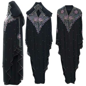 Luxury Black Women Abaya Jalabiya Jilbab