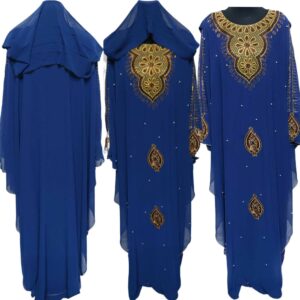 Luxury Women Blue Abaya Jalabiya Jilbab