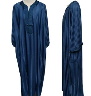 Men Moroccan Blue Thobe Jubba Kandora Djellaba