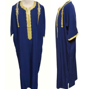 Men Moroccan Blue Thobe Jubba Kandora Djellaba