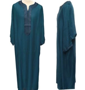 Men Moroccan Green Thobe Jubba Kandora Djellaba