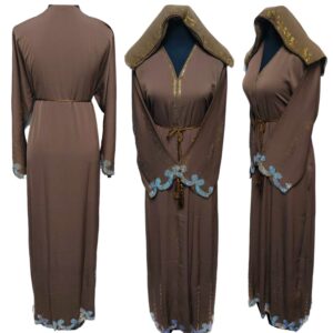 Latest Design Women Brown Open Front Abaya Farasha Jalabiya