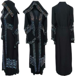 Latest Design Women Black Open Front Abaya Farasha Jalabiya