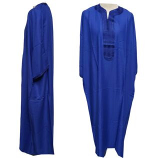 Men Moroccan Blue Thobe Jubba Kandora Djellaba