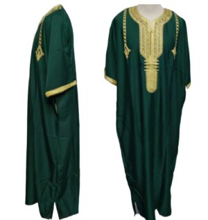 Men Moroccan Green Thobe Jubba Kandora Djellaba