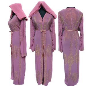 Luxury Women Chiffon Stones Work Abaya