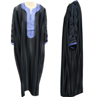 Men Moroccan Black Thobe Jubba Kandora Djellaba