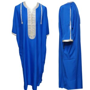 Original Moroccan Men Blue Thobe Jubba Kandora Djellaba