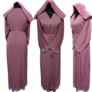 Latest Design Women Pink Open Front Abaya Farasha Jalabiya