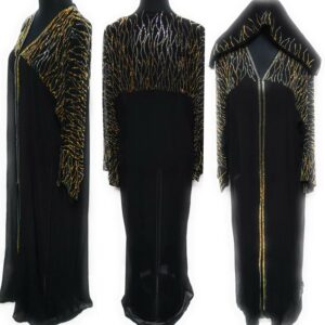 Luxury Women Black Abaya Jalabiya Jilbab Farasha With Stone Works