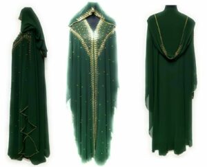 Luxury Women Green Abaya Jalabiya Jilbab Farasha