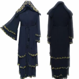 Luxury Women Black Bell Sleeve Abaya jalabiya With Stones Work