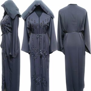 Latest Design Women Grey Abaya Farasha Jalabiya Long dress