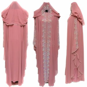 Luxury Pink Women Abaya Farasha Jalabiya Arab Long Dress