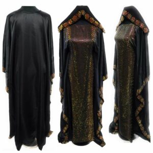 Luxury Modest Satin Stone Work Women Batwing Abaya Farasha Jalabiya Arab Dress