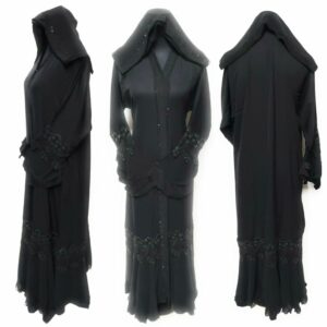 Luxury Black Modest Women Abaya Farasha Jalabiya Arab Dress