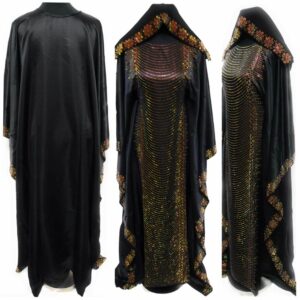 Classic Stone Work Women Batwing Abaya Farasha Jalabiya Arab Dress