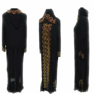 Women's Black Hooded Moroccan Dress Abaya Farasha Jalabiya Arab Dress