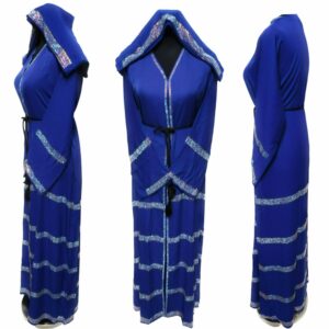 Luxury Women Blue Stone Work Abaya Farasha Jalabiya Arab Long Dress