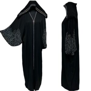 Black Batwing Farasha Abaya Jalabiya Arab Long Dress