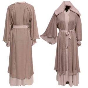 Women's Luxury Pink Open Front Abaya Jilbab Burka