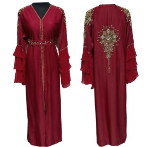 Luxury Modest Women Abaya Farasha Jalabiya Arab Dress With Stone Works