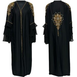 Luxury Modest Women Abaya Farasha Jalabiya Arab Dress With Stone Works