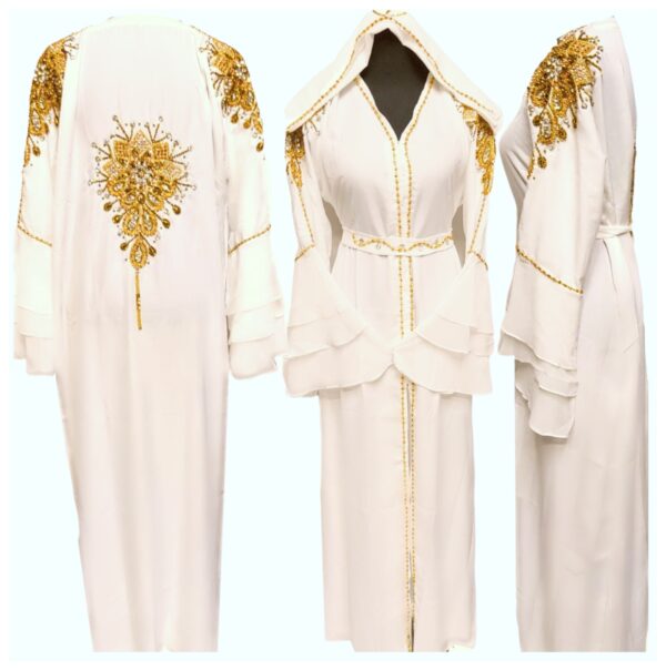 Luxury Modest Women Abaya Farasha Jalabiya Arab Dress With Stone Works