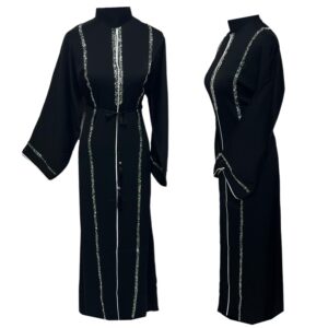 Jamila Modest Black Abaya Farasha Jalabiya Arab Dress