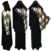 Black Batwing Abaya Farasha Jalabiya Arab Dress