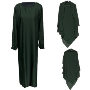 Women Layer Khimar Jilbab and Abaya Islamic Muslim Prayer Dress