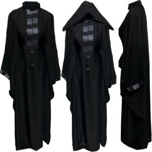 Black Butterfly Abaya Farasha Jalabiya Arab Dress With Stone Works