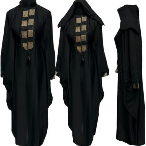 Black Butterfly Abaya Farasha Jalabiya Arab Dress With Stone Works