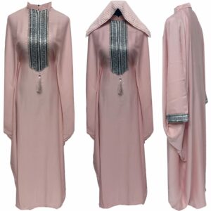 Women Batwing Abaya Farasha Jalabiya Arab Dress With Stone Works