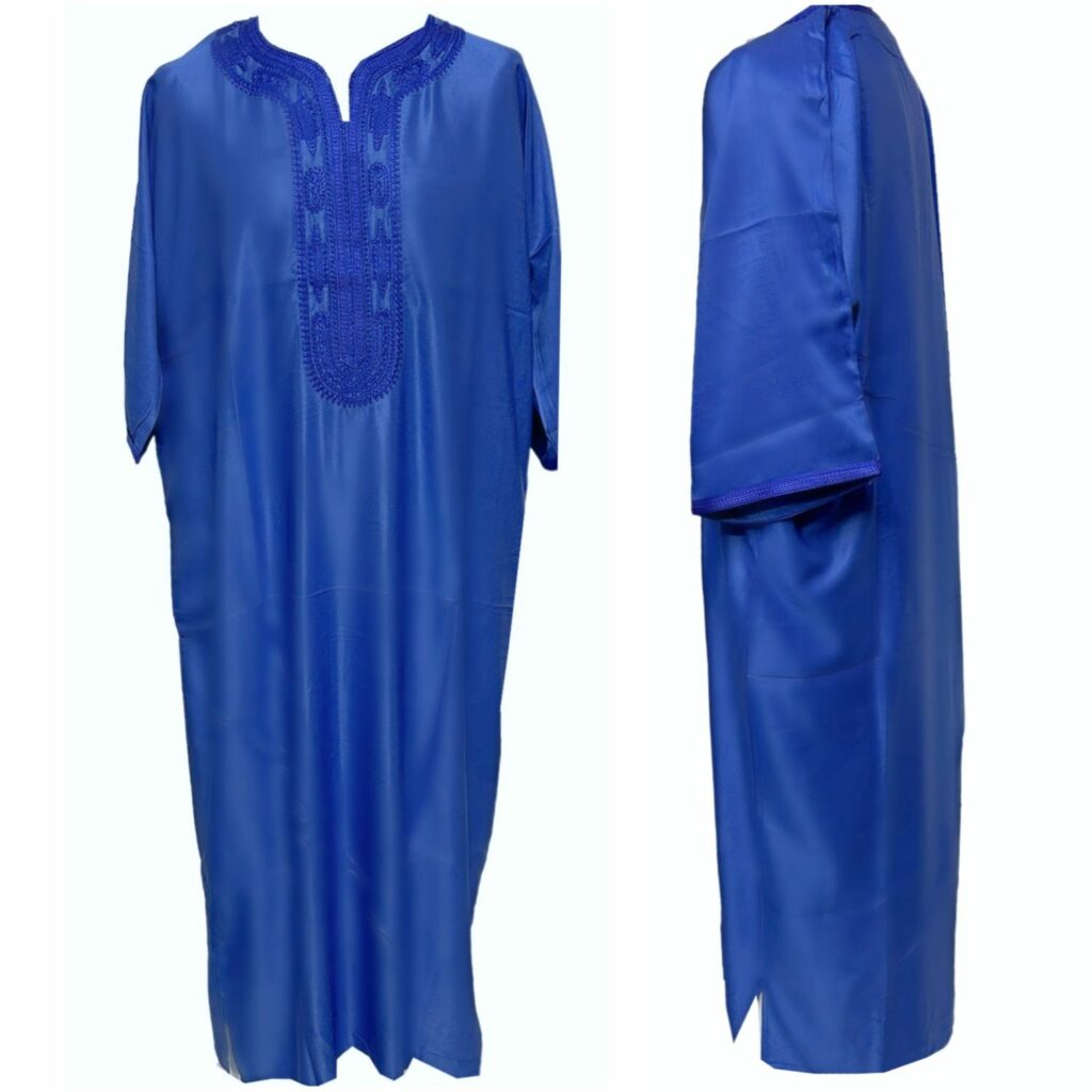 Uomo Mussulmano Abaya Saudita Arab Thobe Jubba Manica Lunga Abito