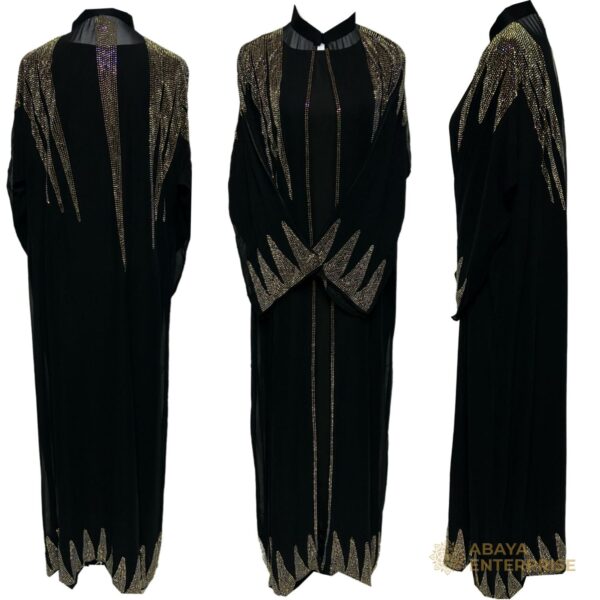 Modest Women Abaya Farasha Jalabiya Arab Dress With Stone Works