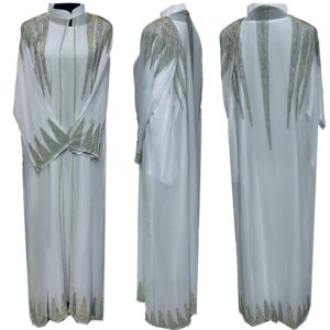 Modest Women Abaya Farasha Jalabiya Arab Dress With Stone Work