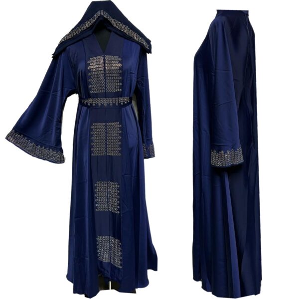 Latest Design Blue Women Abaya Farasha Jalabiya Long dress