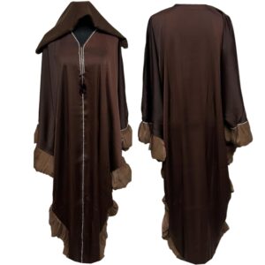 Brown Abaya Farasha Jalabiya Arab Long Dress
