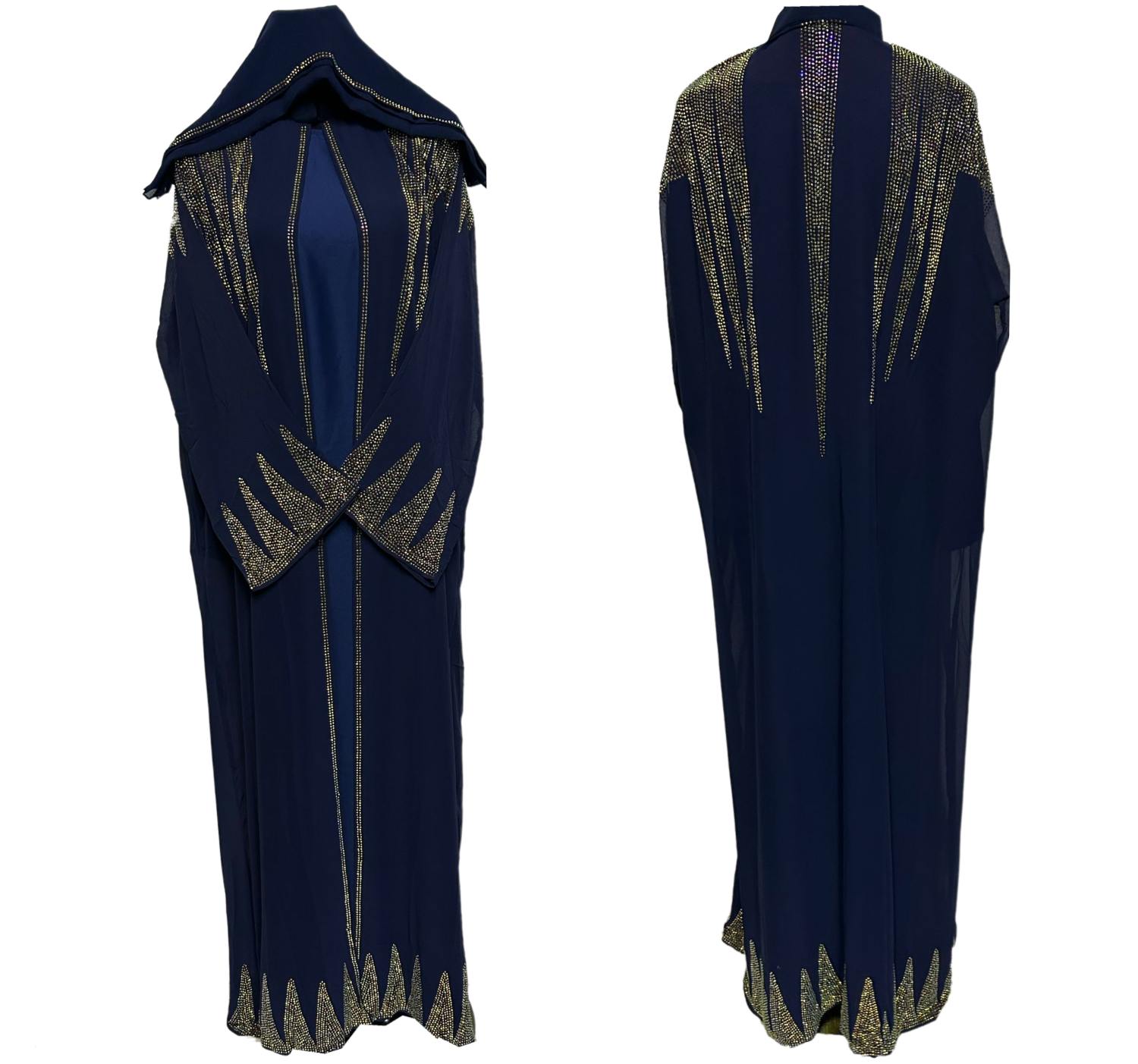 Modest Women Abaya Farasha Jalabiya Arab Dress With Stone Works